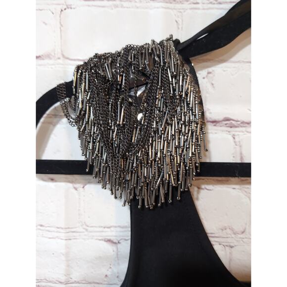 Bebe Studded Cropped Top Women XSmall Black Holiday Party Biker Goth Festival - Picture 2 of 10